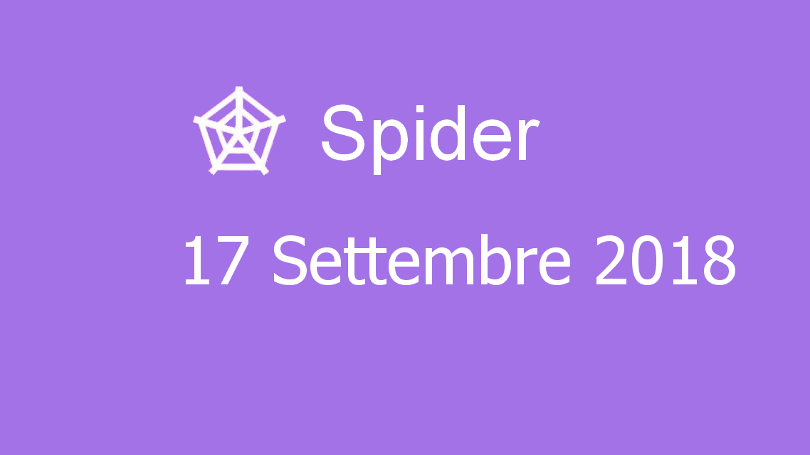 Microsoft solitaire collection - Spider - 17. Settembre 2018