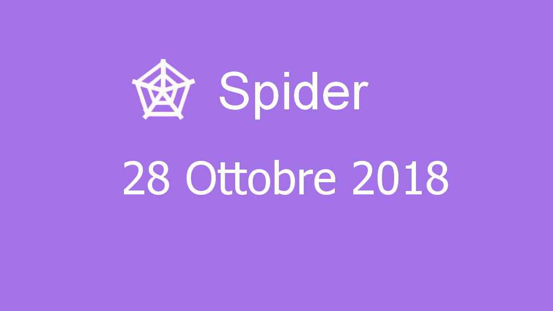 Microsoft solitaire collection - Spider - 28. Ottobre 2018