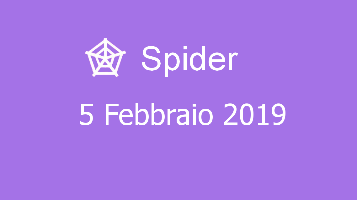 Microsoft solitaire collection - Spider - 05. Febbraio 2019