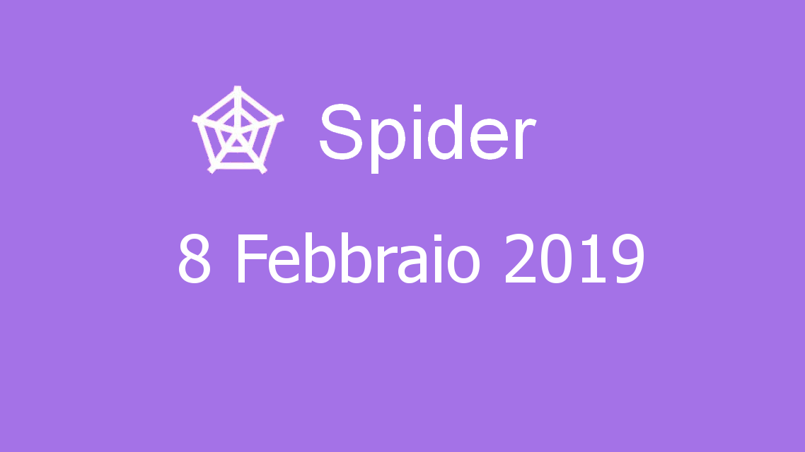 Microsoft solitaire collection - Spider - 08. Febbraio 2019