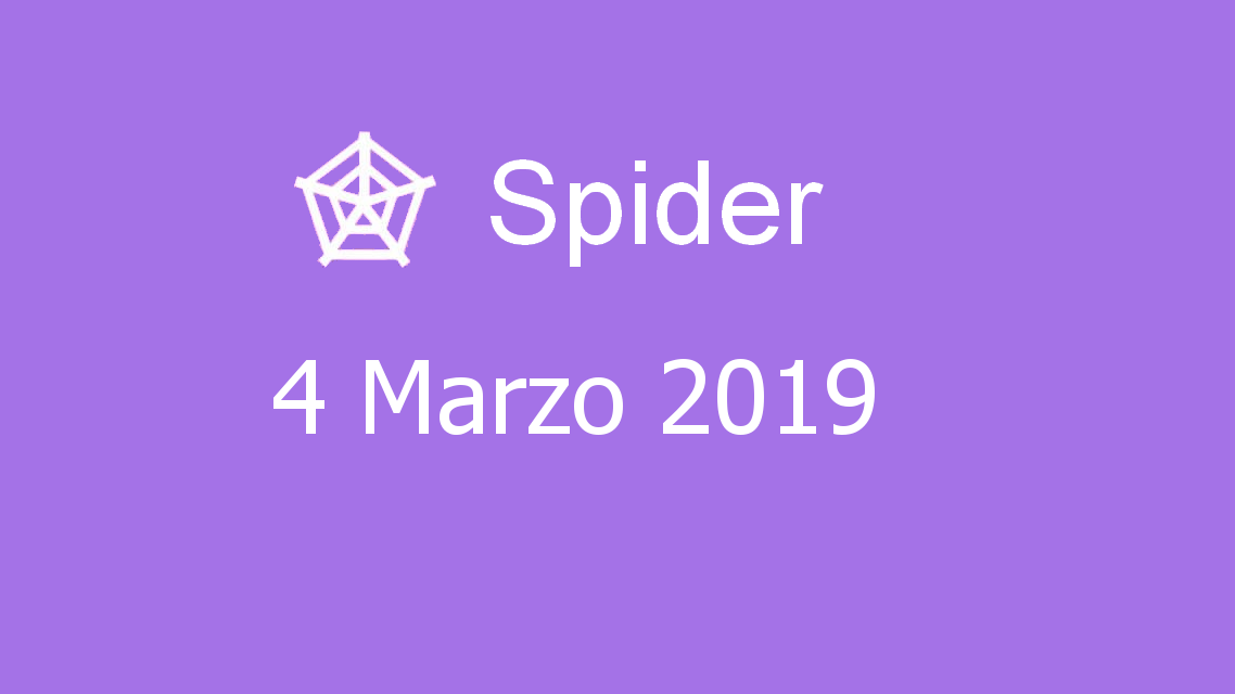 Microsoft solitaire collection - Spider - 04. Marzo 2019