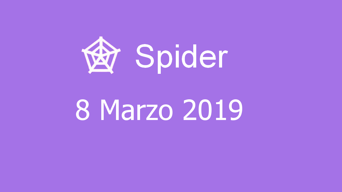 Microsoft solitaire collection - Spider - 08. Marzo 2019