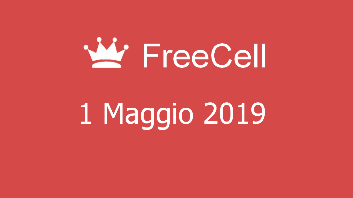 Microsoft solitaire collection - FreeCell - 01. Maggio 2019