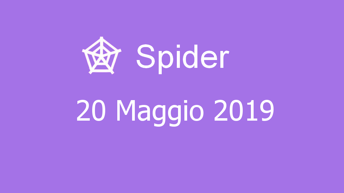 Microsoft solitaire collection - Spider - 20. Maggio 2019