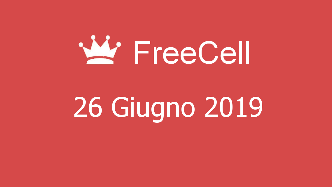 Microsoft solitaire collection - FreeCell - 26. Giugno 2019