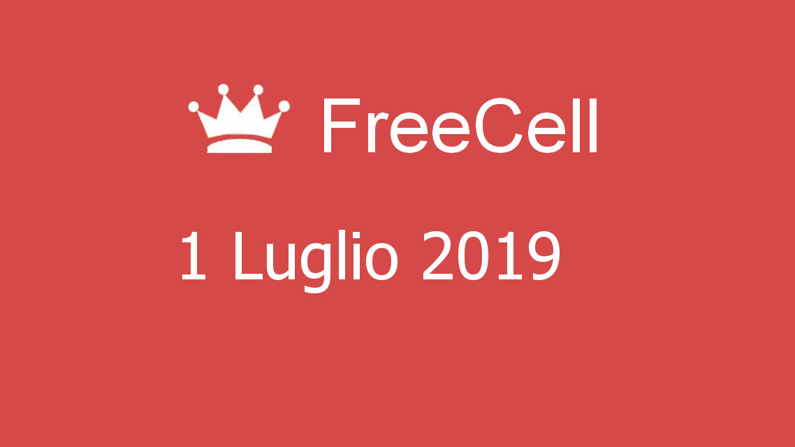 Microsoft solitaire collection - FreeCell - 01. Luglio 2019