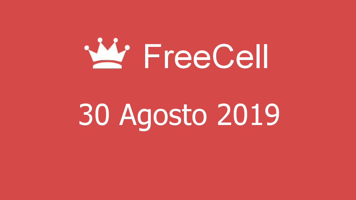 Microsoft solitaire collection - FreeCell - 30. Agosto 2019
