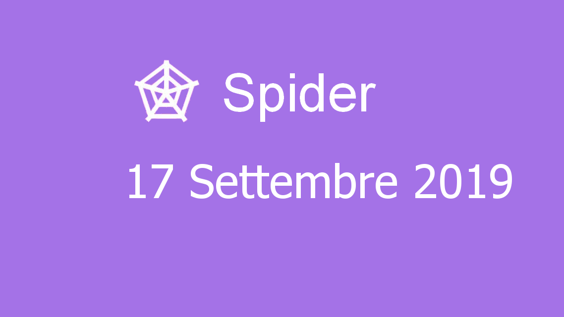Microsoft solitaire collection - Spider - 17. Settembre 2019