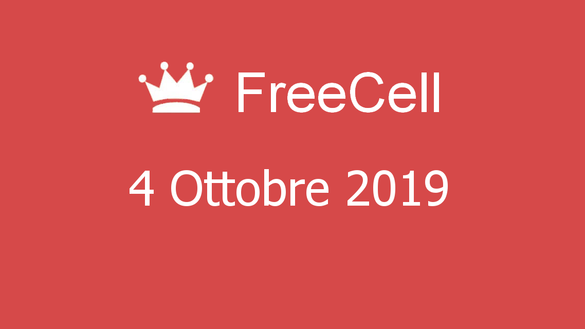 Microsoft solitaire collection - FreeCell - 04. Ottobre 2019