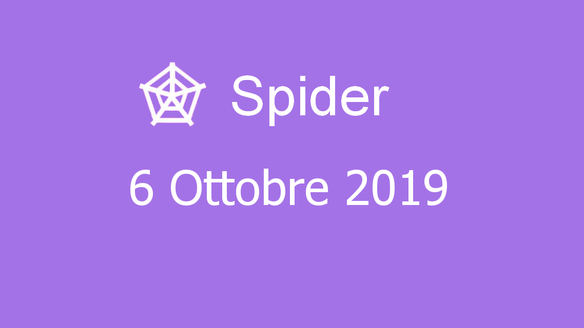 Microsoft solitaire collection - Spider - 06. Ottobre 2019