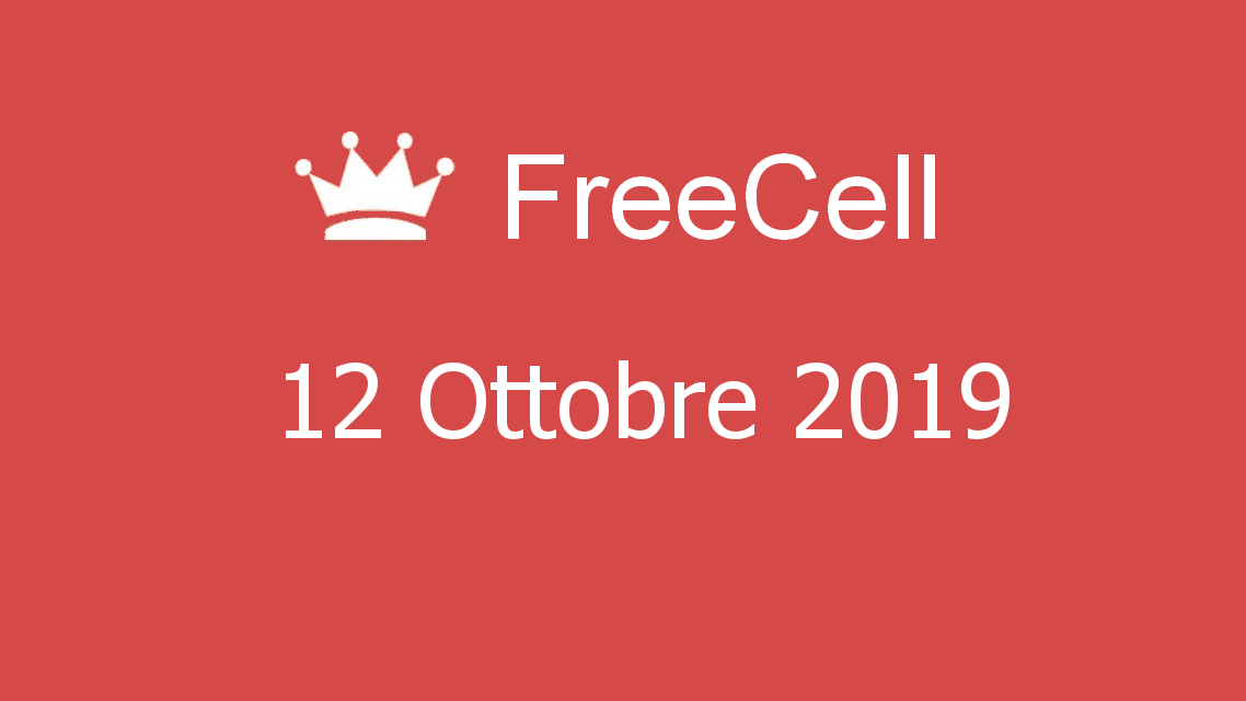 Microsoft solitaire collection - FreeCell - 12. Ottobre 2019