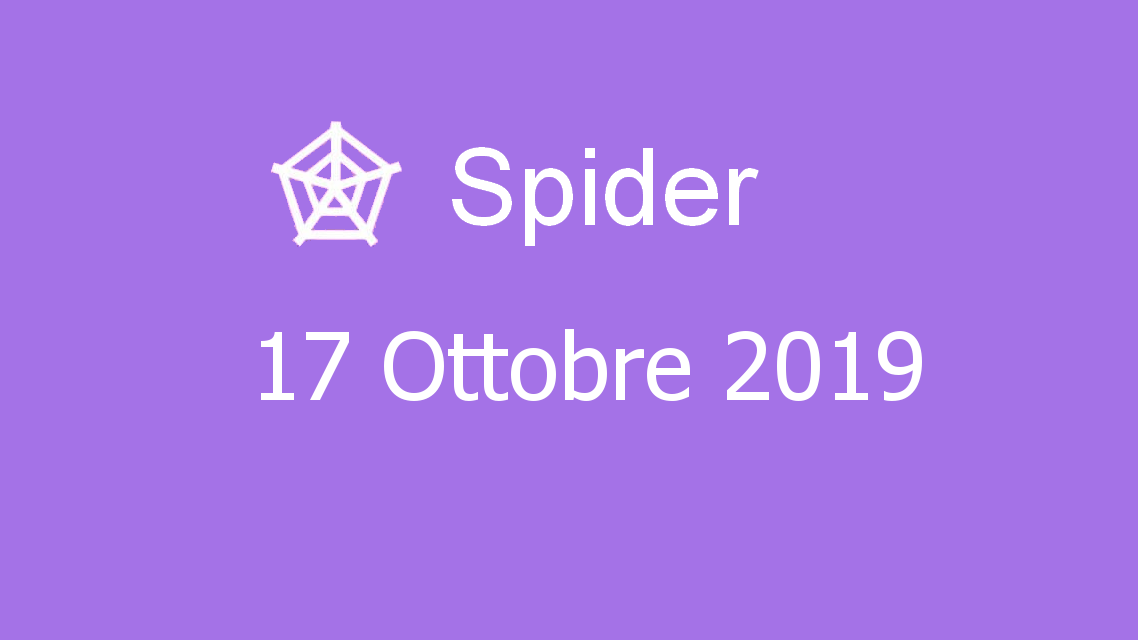Microsoft solitaire collection - Spider - 17. Ottobre 2019