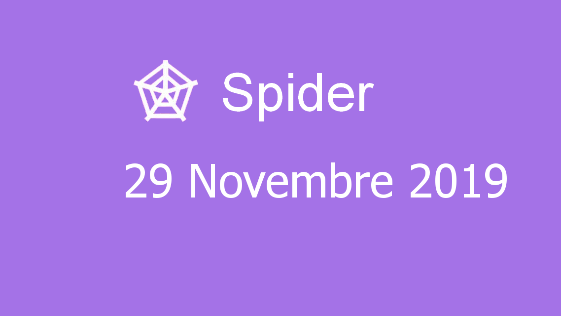 Microsoft solitaire collection - Spider - 29. Novembre 2019