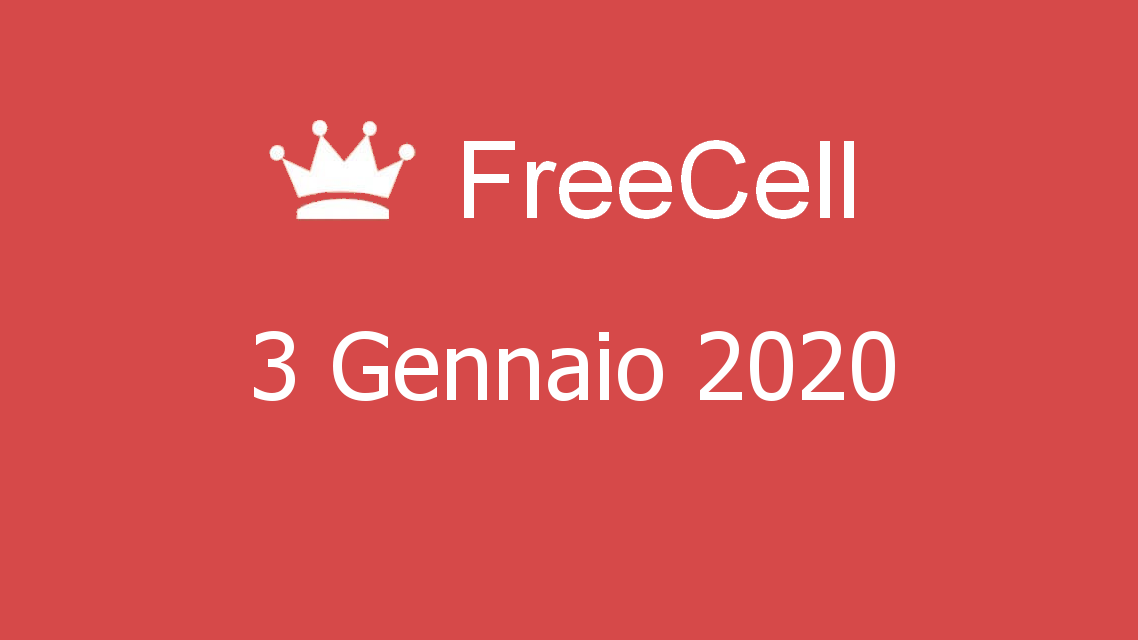 Microsoft solitaire collection - FreeCell - 03. Gennaio 2020