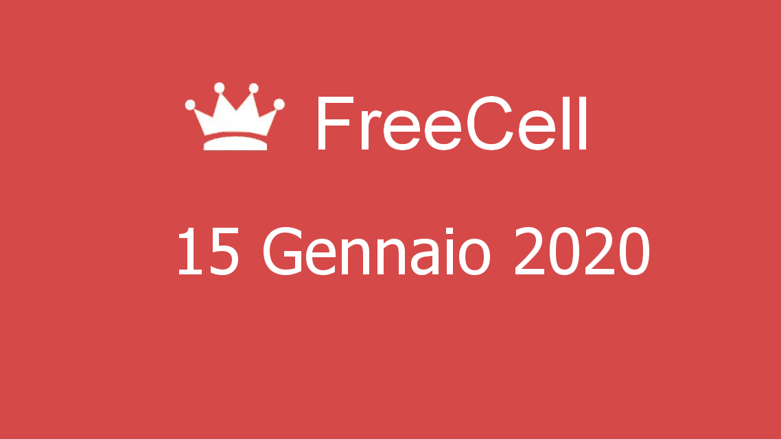 Microsoft solitaire collection - FreeCell - 15. Gennaio 2020