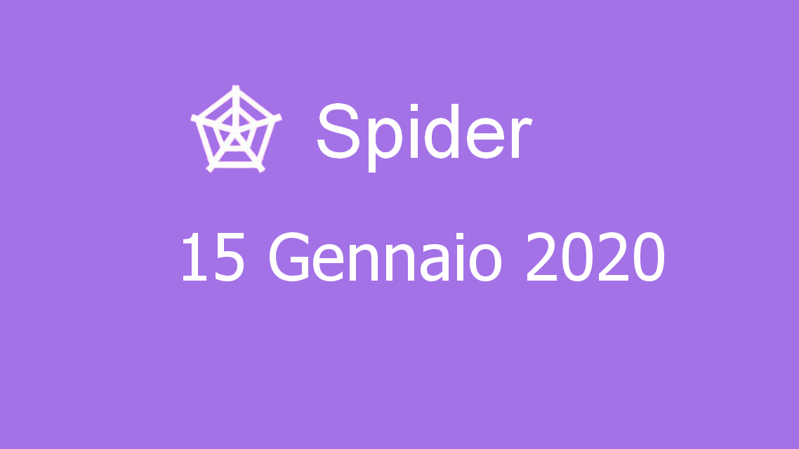 Microsoft solitaire collection - Spider - 15. Gennaio 2020