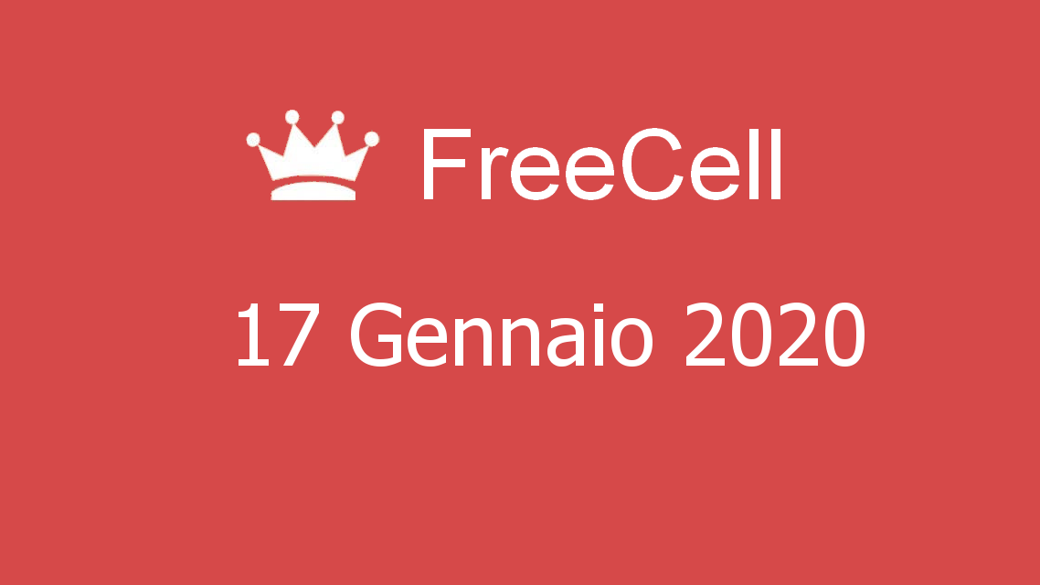 Microsoft solitaire collection - FreeCell - 17. Gennaio 2020