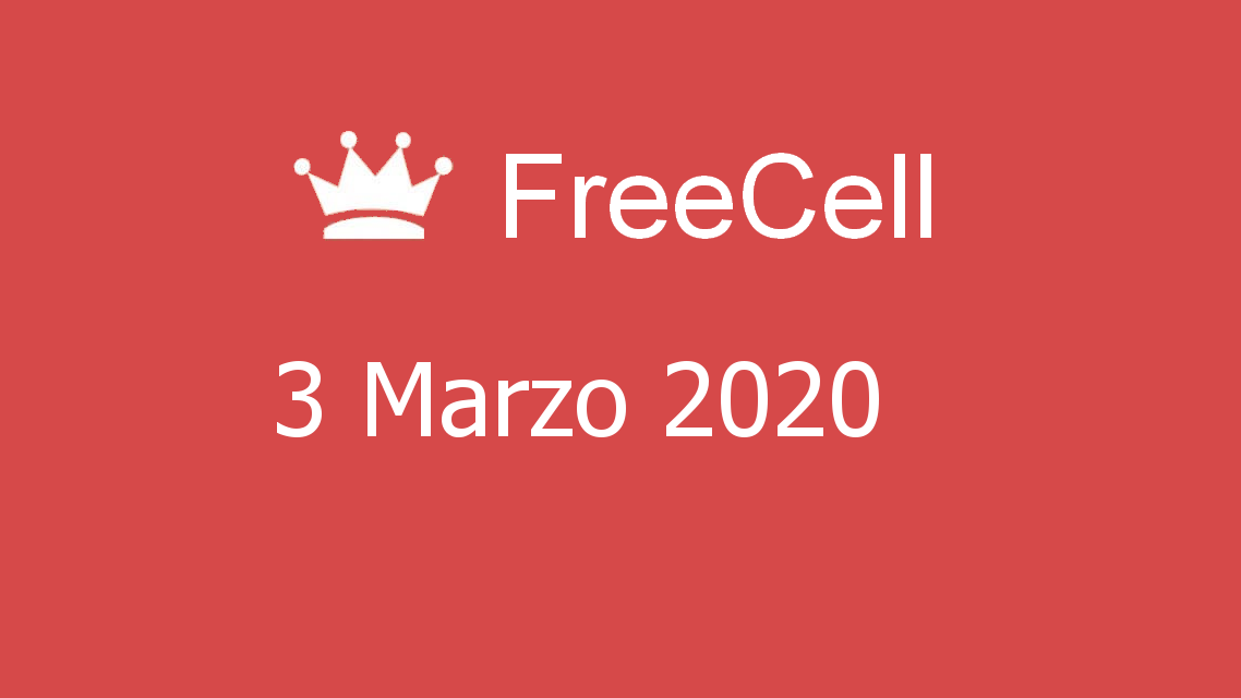 Microsoft solitaire collection - FreeCell - 03. Marzo 2020