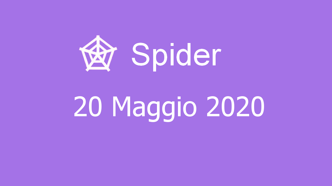 Microsoft solitaire collection - Spider - 20. Maggio 2020