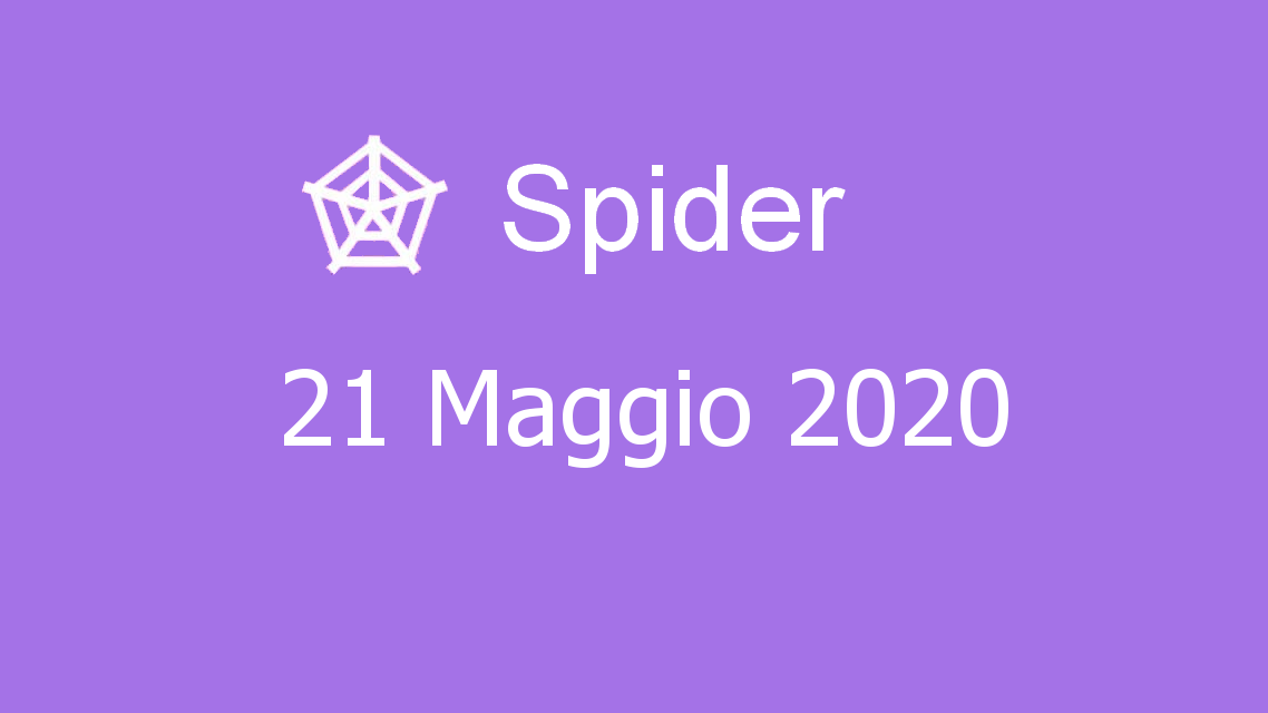 Microsoft solitaire collection - Spider - 21. Maggio 2020