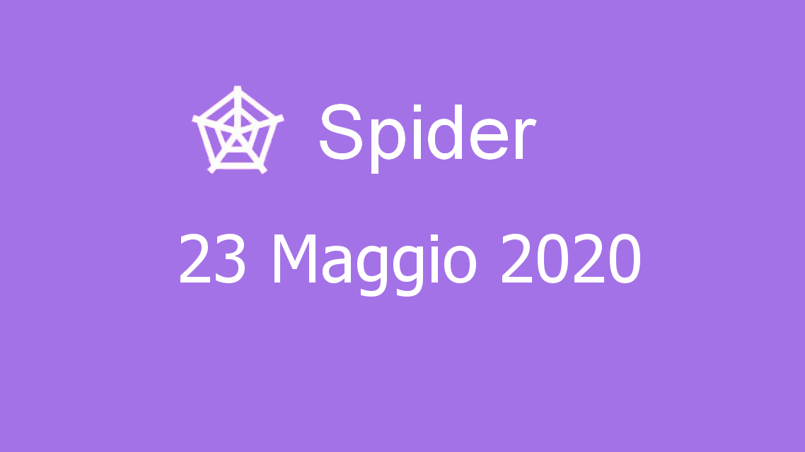 Microsoft solitaire collection - Spider - 23. Maggio 2020