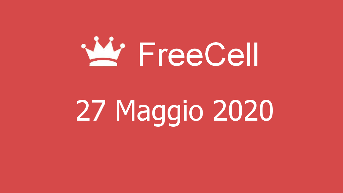 Microsoft solitaire collection - FreeCell - 27. Maggio 2020