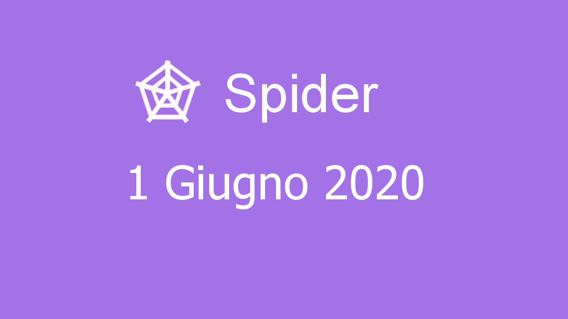Microsoft solitaire collection - Spider - 01. Giugno 2020