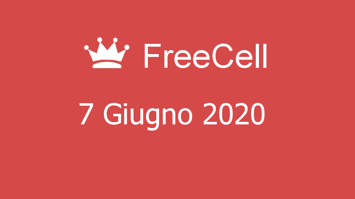 Microsoft solitaire collection - FreeCell - 07. Giugno 2020