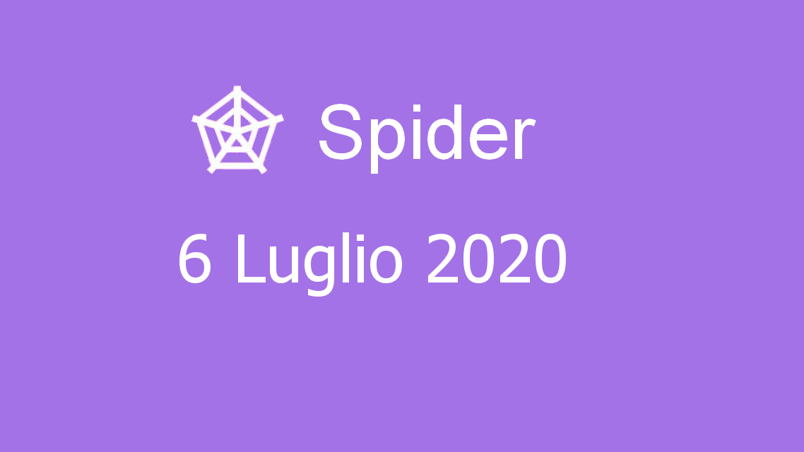 Microsoft solitaire collection - Spider - 06. Luglio 2020