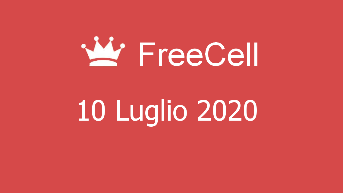 Microsoft solitaire collection - FreeCell - 10. Luglio 2020