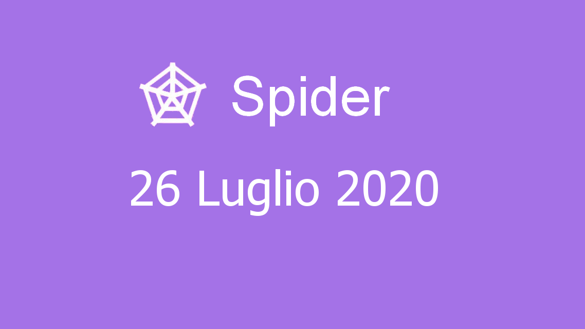 Microsoft solitaire collection - Spider - 26. Luglio 2020