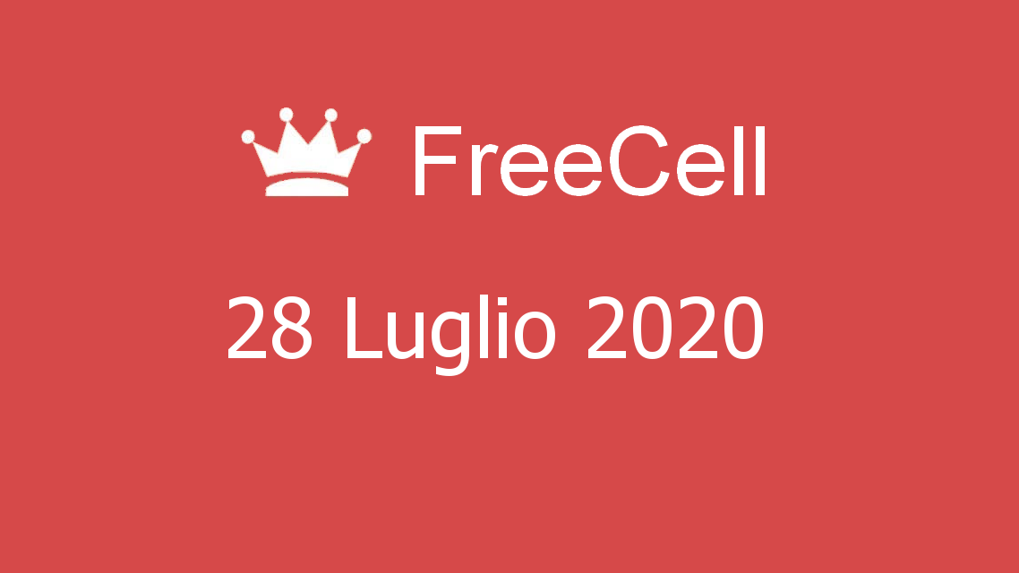 Microsoft solitaire collection - FreeCell - 28. Luglio 2020