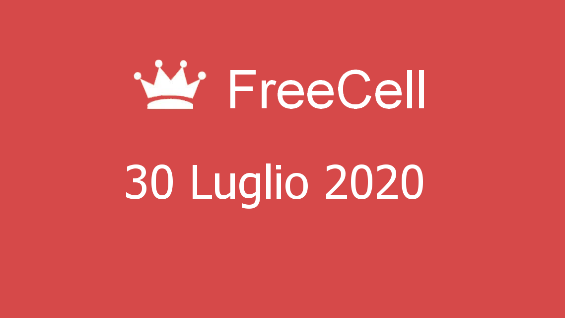 Microsoft solitaire collection - FreeCell - 30. Luglio 2020