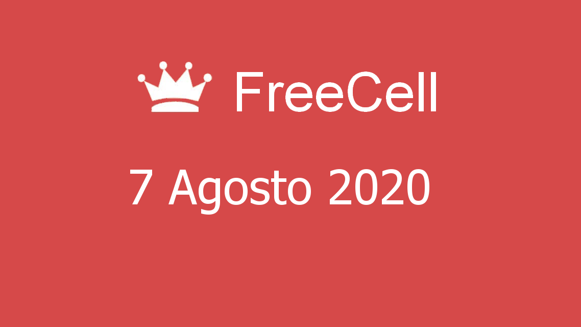 Microsoft solitaire collection - FreeCell - 07. Agosto 2020