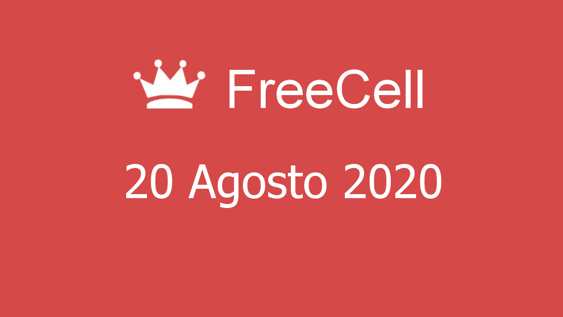 Microsoft solitaire collection - FreeCell - 20. Agosto 2020