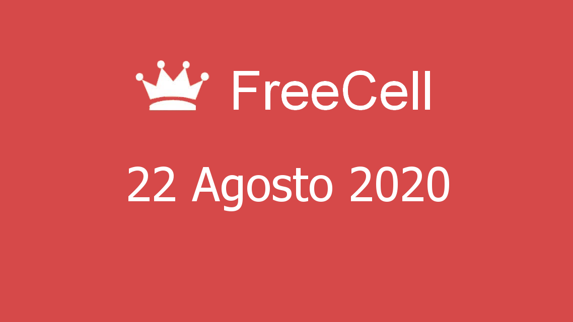 Microsoft solitaire collection - FreeCell - 22. Agosto 2020