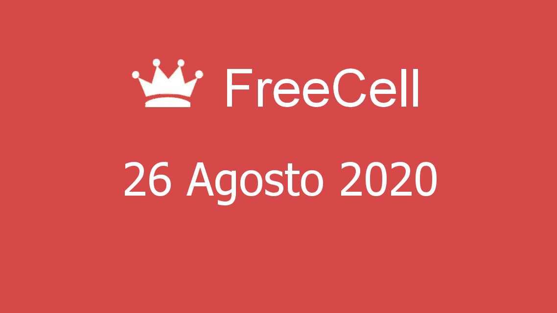 Microsoft solitaire collection - FreeCell - 26. Agosto 2020