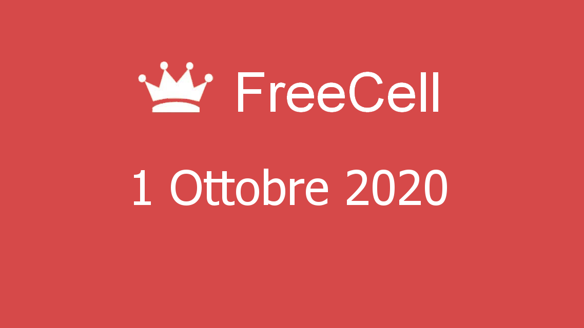 Microsoft solitaire collection - FreeCell - 01. Ottobre 2020