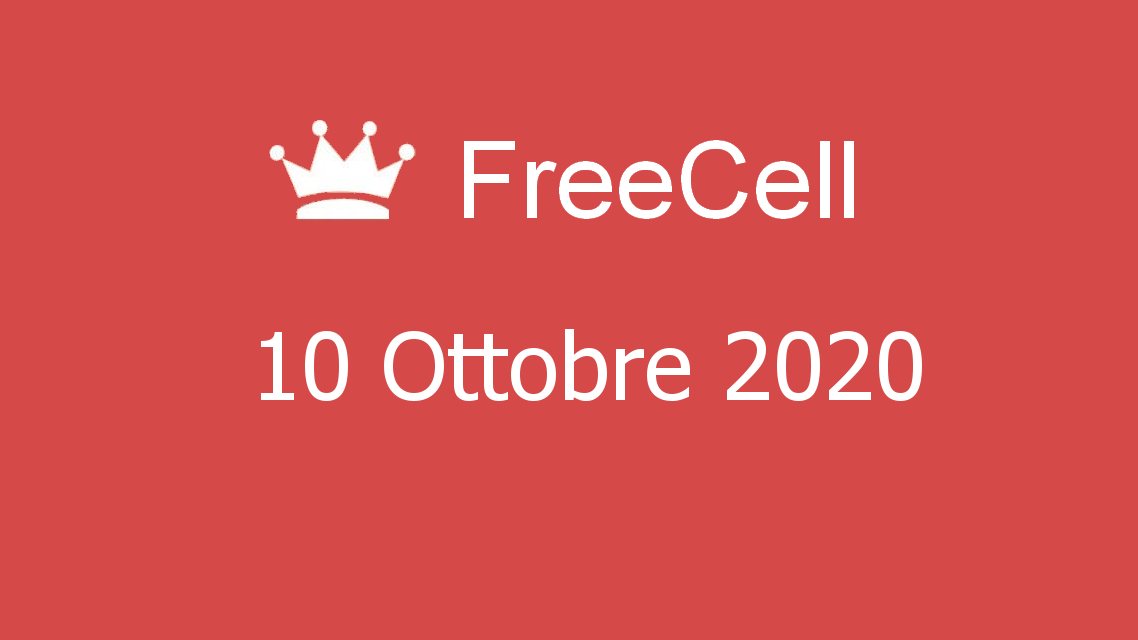 Microsoft solitaire collection - FreeCell - 10. Ottobre 2020