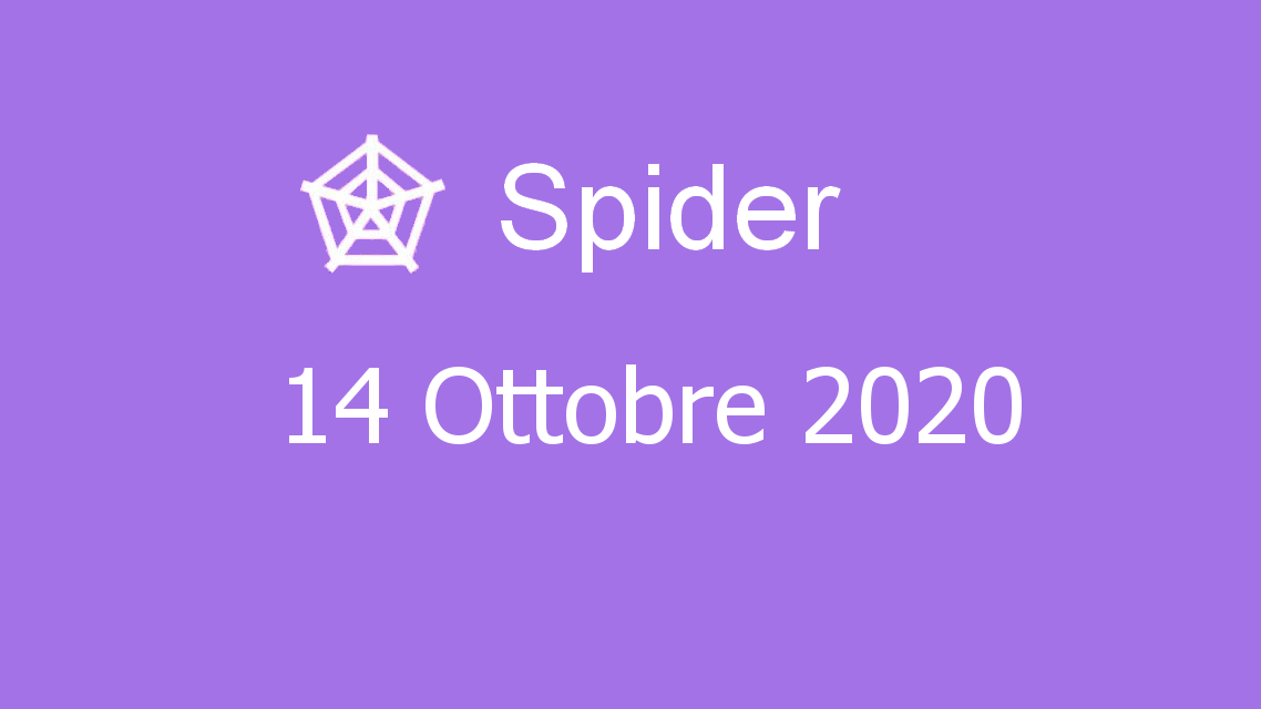 Microsoft solitaire collection - Spider - 14. Ottobre 2020