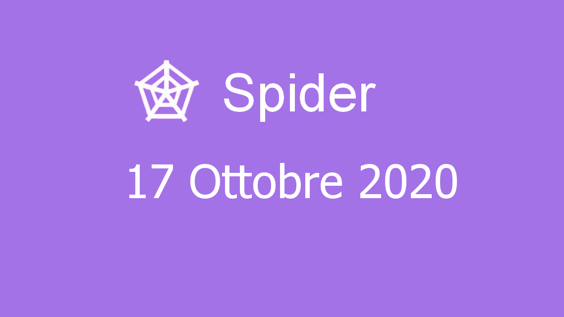 Microsoft solitaire collection - Spider - 17. Ottobre 2020