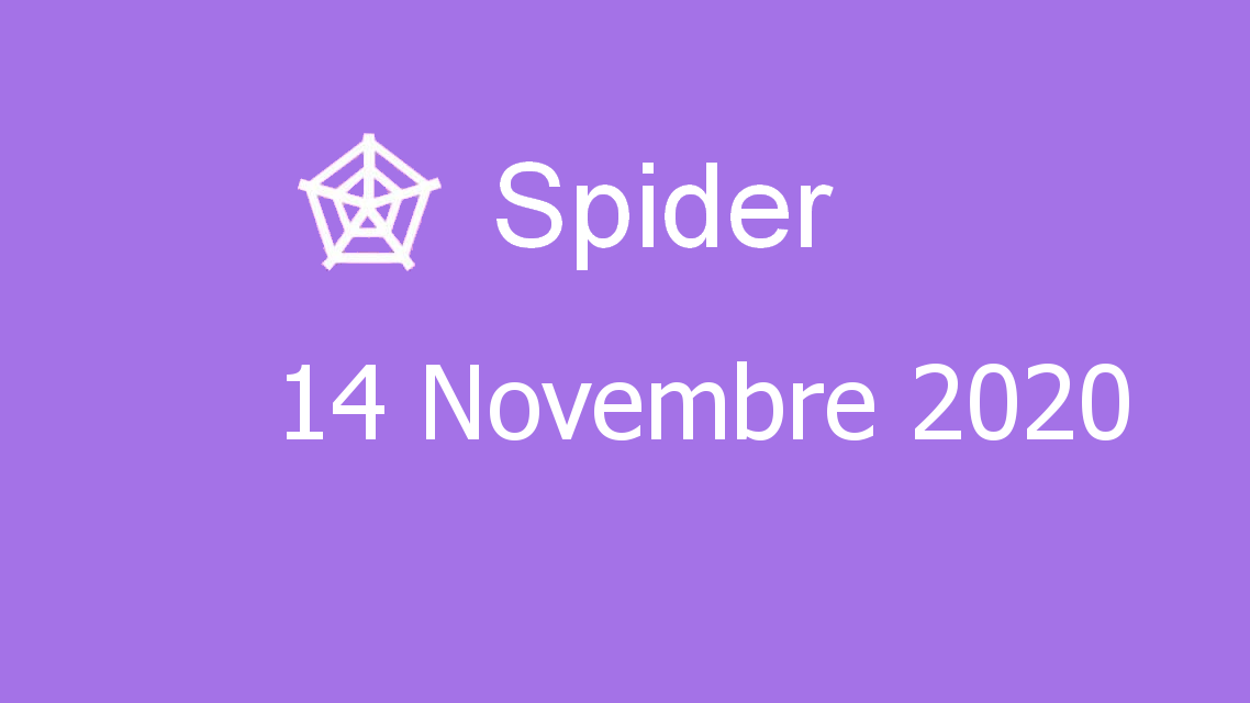 Microsoft solitaire collection - Spider - 14. Novembre 2020
