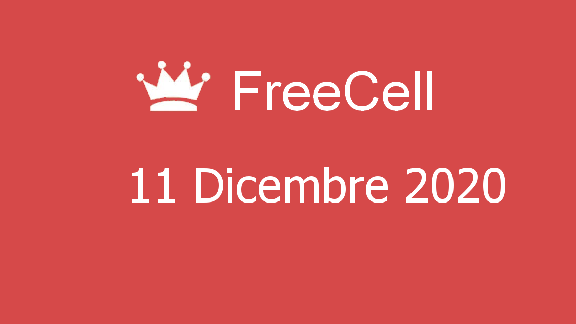 Microsoft solitaire collection - FreeCell - 11. Dicembre 2020