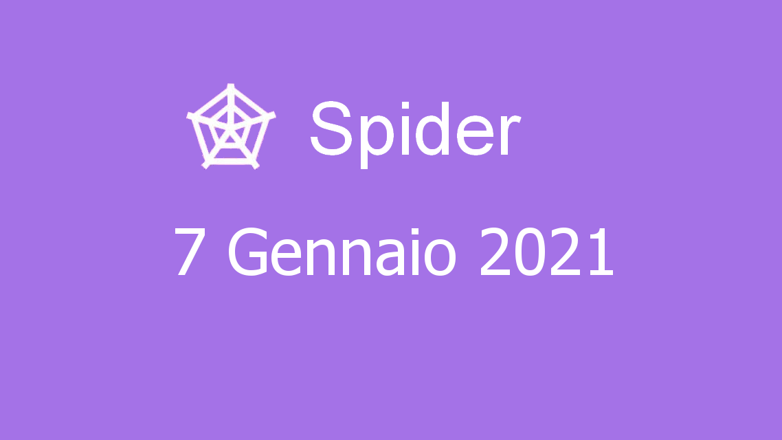 Microsoft solitaire collection - spider - 07. gennaio 2021