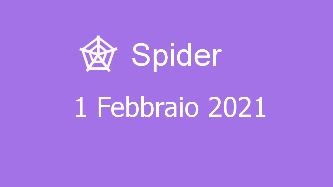 Microsoft solitaire collection - spider - 01. febbraio 2021