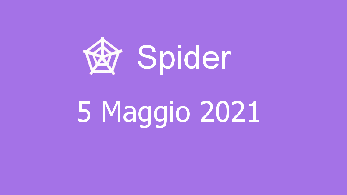 Microsoft solitaire collection - spider - 05. maggio 2021