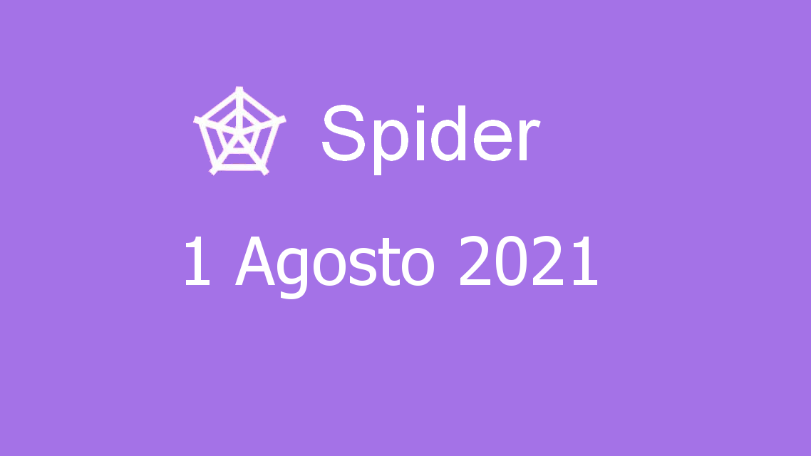Microsoft solitaire collection - spider - 01. agosto 2021