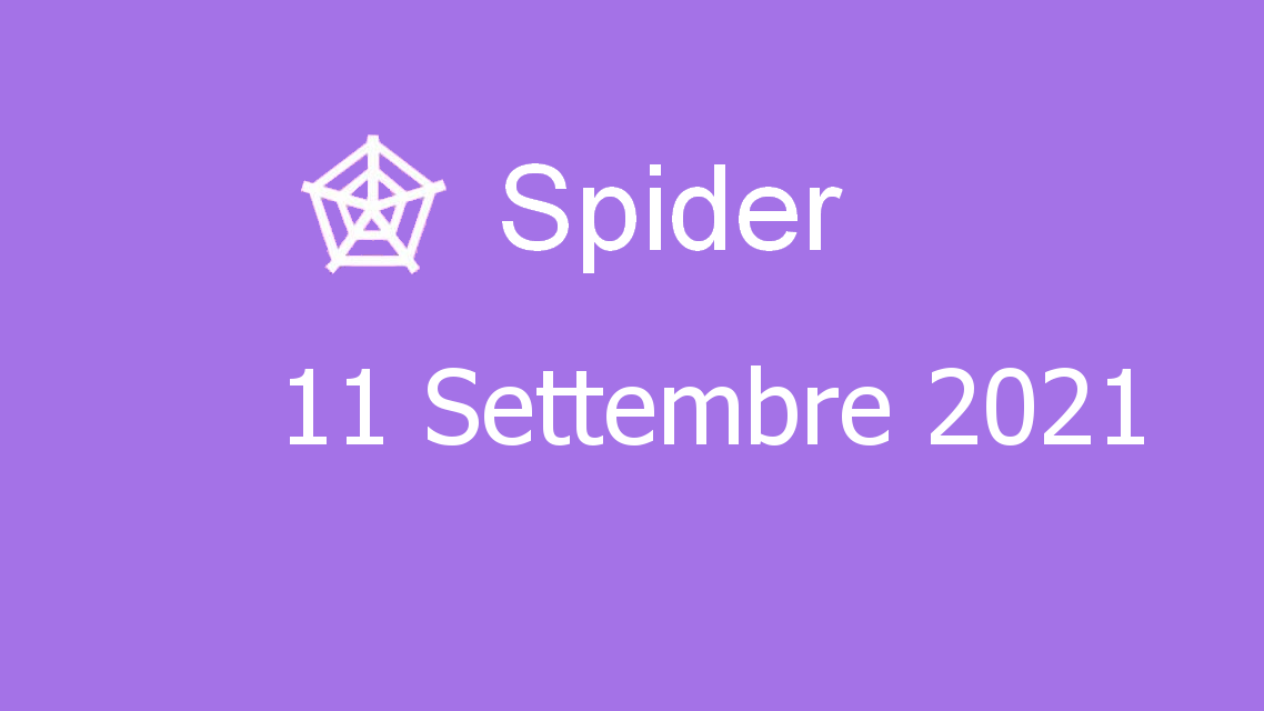 Microsoft solitaire collection - spider - 11. settembre 2021