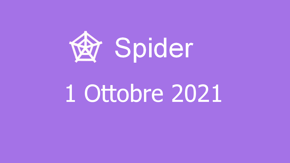Microsoft solitaire collection - spider - 01. ottobre 2021