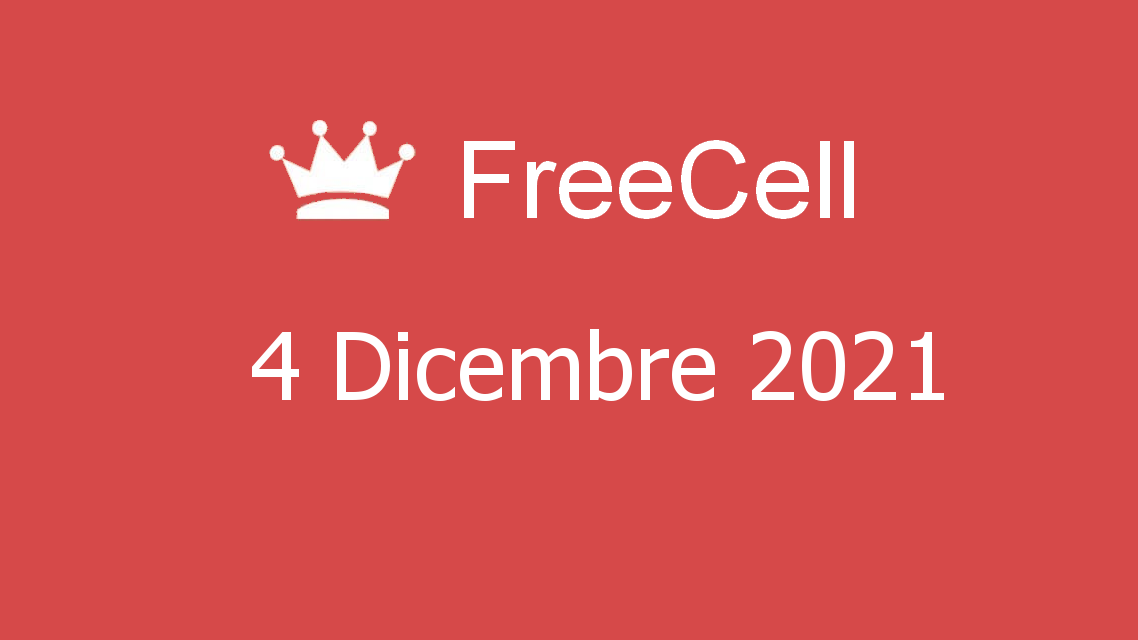 Microsoft solitaire collection - freecell - 04. dicembre 2021